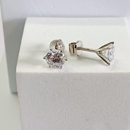Silver Gargi Solitaire Studs