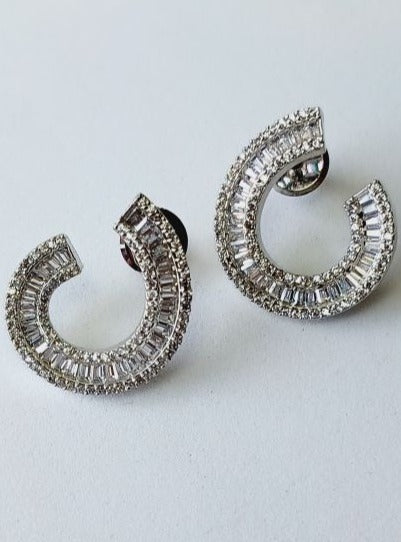 American Diamond Silver Geeta Studs Earrings
