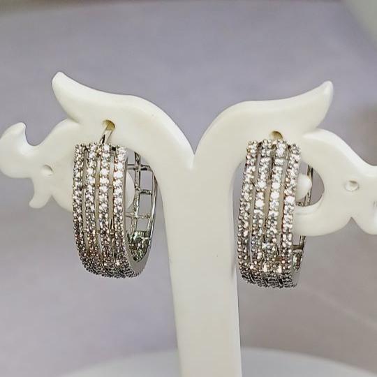 AD Silver Hetal Hoop Earrings