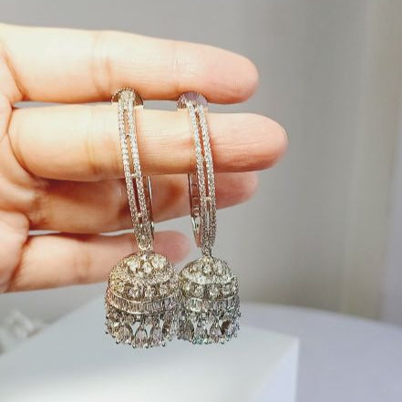 Silver Indu Hoop Jhumki