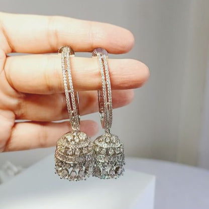 Silver Indu Hoop Jhumki