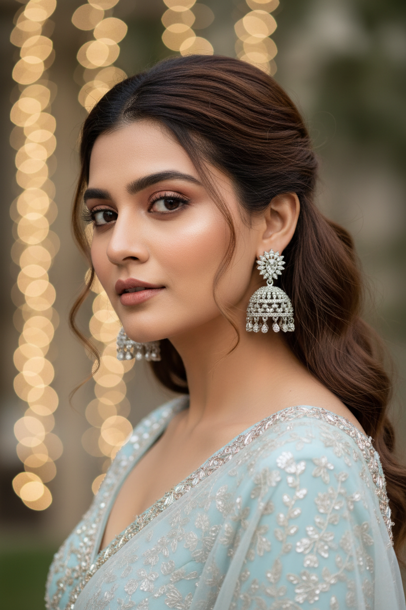 Silver Keya Jhumki