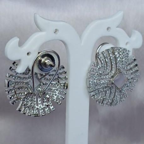 Silver Lavanya Studs - Grey