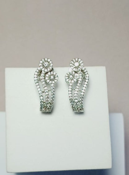 American Diamond Silver Maya Bali Earrings