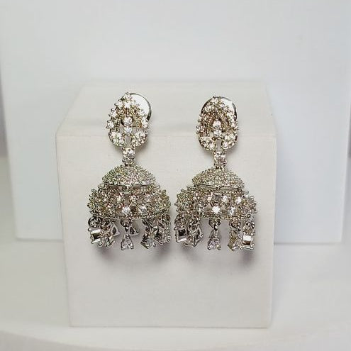 Silver Mina Jhumkis