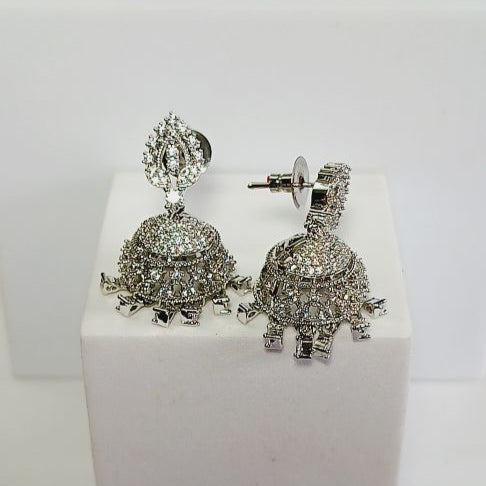 Silver Mina Jhumkis