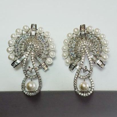 Silver Miraya American Diamond Studs Earrings