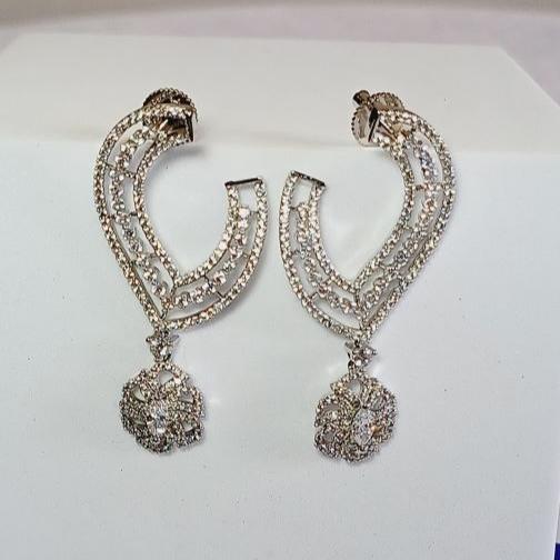 American Diamond Silver Mona Dangler Earrings