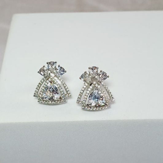 Silver Neela American Diamond Studs Earrings