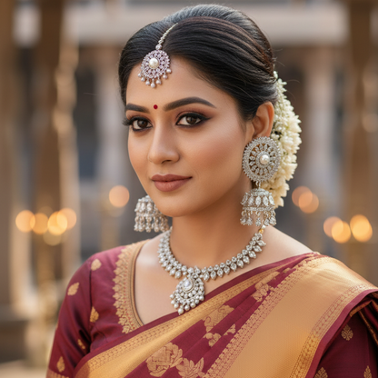 Silver Nidhi Studs Jhumki