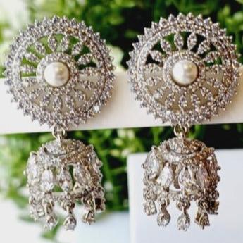 Silver Nidhi Studs Jhumki