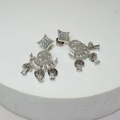 Silver Nurvi Chandbali Jhumki