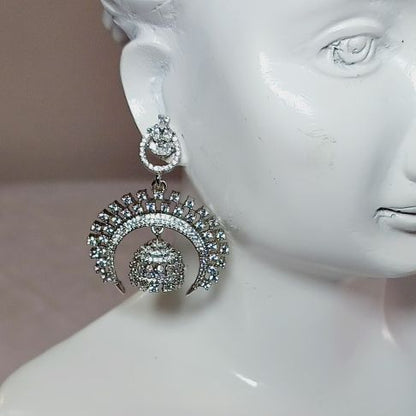 Silver Ovee Chandbali Jhumki