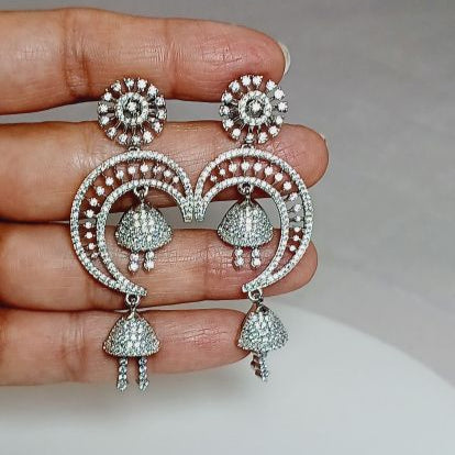 Silver Pahal Jhumkis