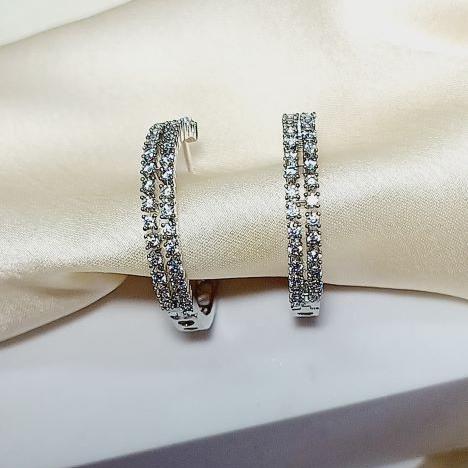 AD Silver Pallavi Hoop Earrings