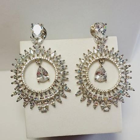 American Diamond Silver Payal Danglers