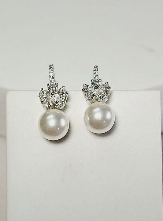 American Diamond Silver Prisha Drop Earrings