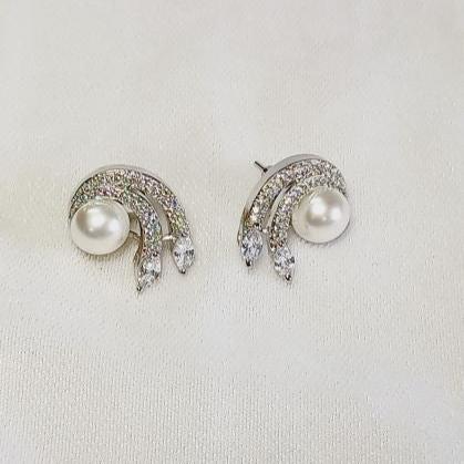 AD Silver Ragini Studs Earrings