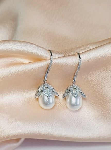 American Diamond Silver Ria Drop Earrings