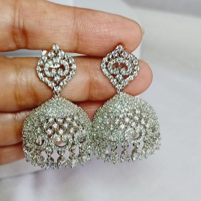 Silver Rina Jhumkis