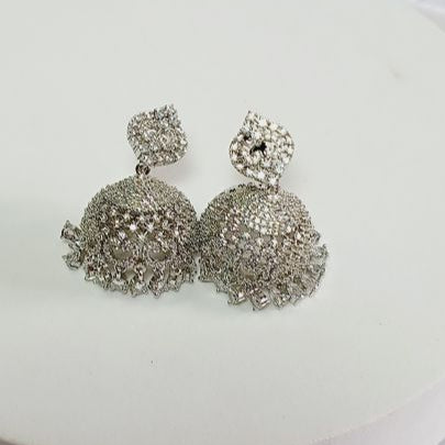 Silver Rina Jhumkis