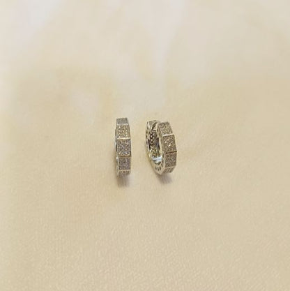 American Diamond Silver Shloka Diamond Hoops Earrings