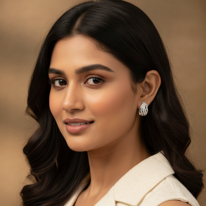 Silver Sweany Diamond Bali Earrings