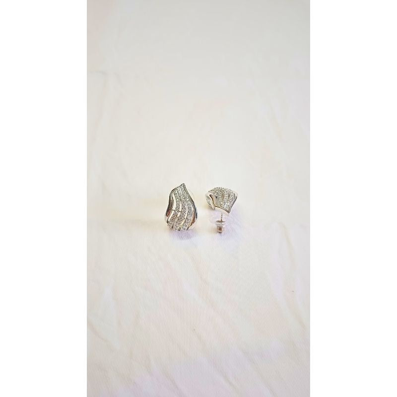 Silver Sweany Diamond Bali Earrings