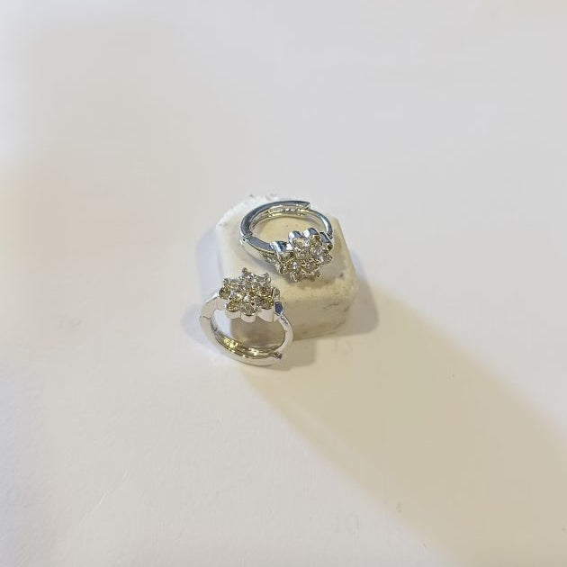 American Diamond Silver Talika Hoop Earrings