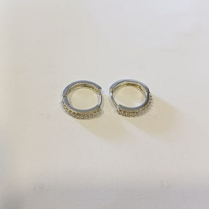 Silver Thiya Diamond Hoops
