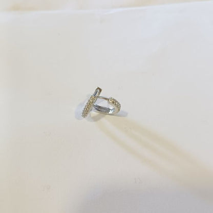 Silver Thiya Diamond Hoops