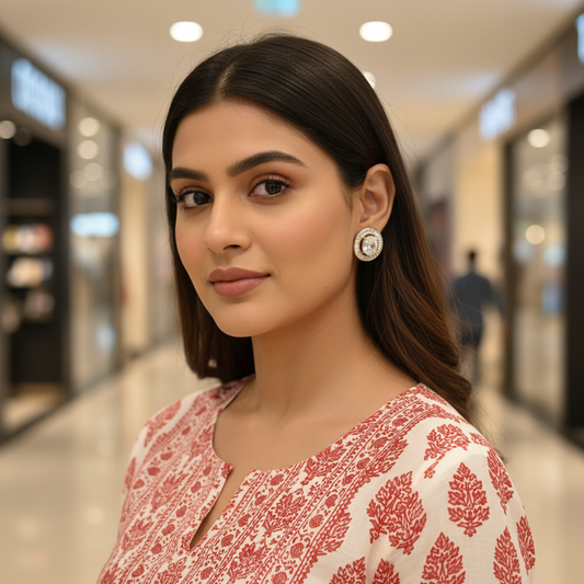 Silver Tithi Diamond Studs