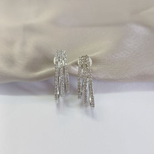 American Diamond Silver Urmila Bali Earrings