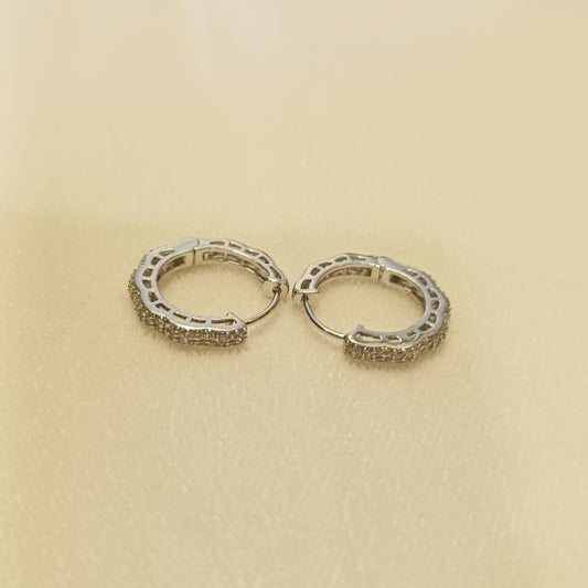 American Diamond Silver Vihana Hoops Earrings 