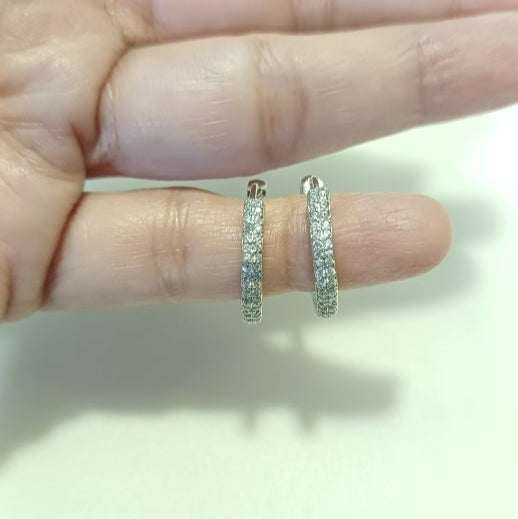 Silver Vihana Diamond Hoops