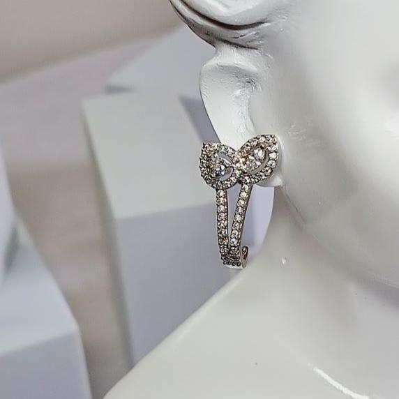 American Diamond Silver Viral Bali Earrings