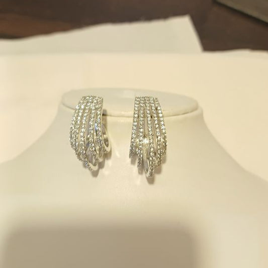 American Diamond Silver Viva Bali Earrings