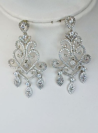 American Diamond Silver Vrinda Dangler