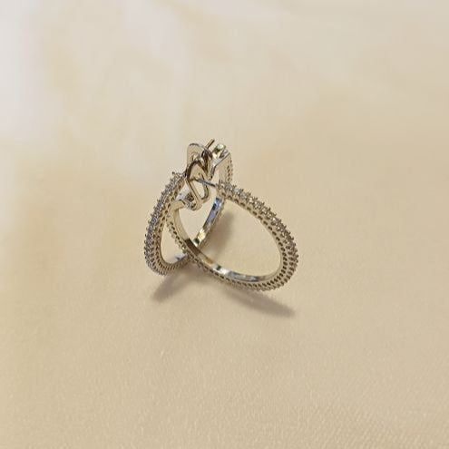 Silver Yuktha Diamond Hoops