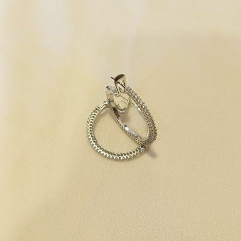 Silver Yuktha Diamond Hoops