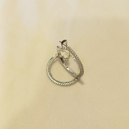 Silver Yuktha Diamond Hoops