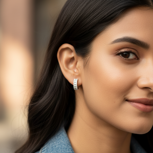 Silver Zue Diamond Balis