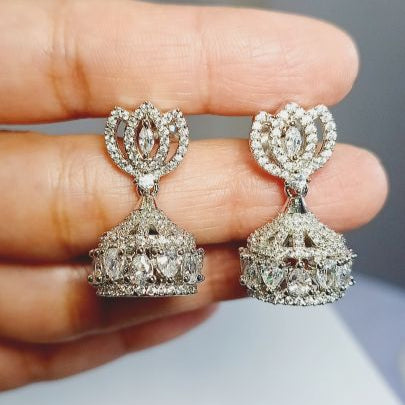 Silver Lotus Jhumki
