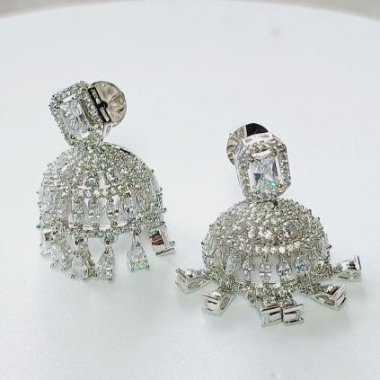 Silver Pakhi Jhumkis