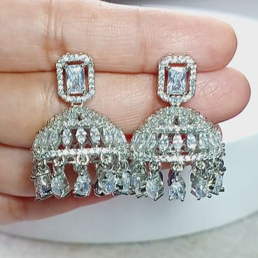 Silver Pakhi Jhumkis