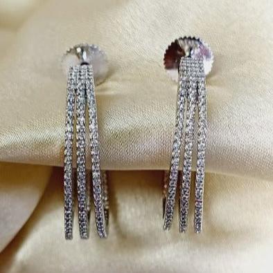 American Diamond Silver Samara Hoop Earrings