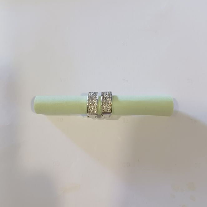 Silver Twisha Diamond Hoops